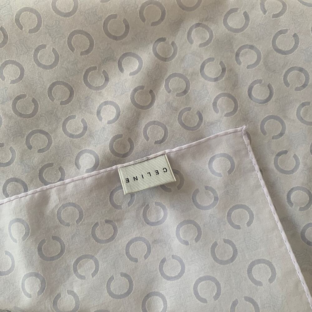 CL1010 Celine women's cotton logo foulard scarf handkerchief - Picture 3 of 3